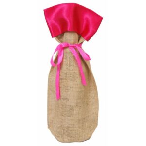The Festive Jute & Satin Wine Bag